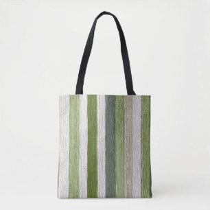 Tote Bag Motif rayé vert et crème