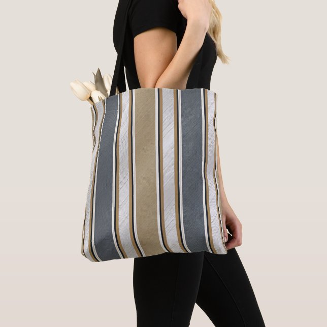 Tote Bag Motif rayure élégant et moderne (De près)