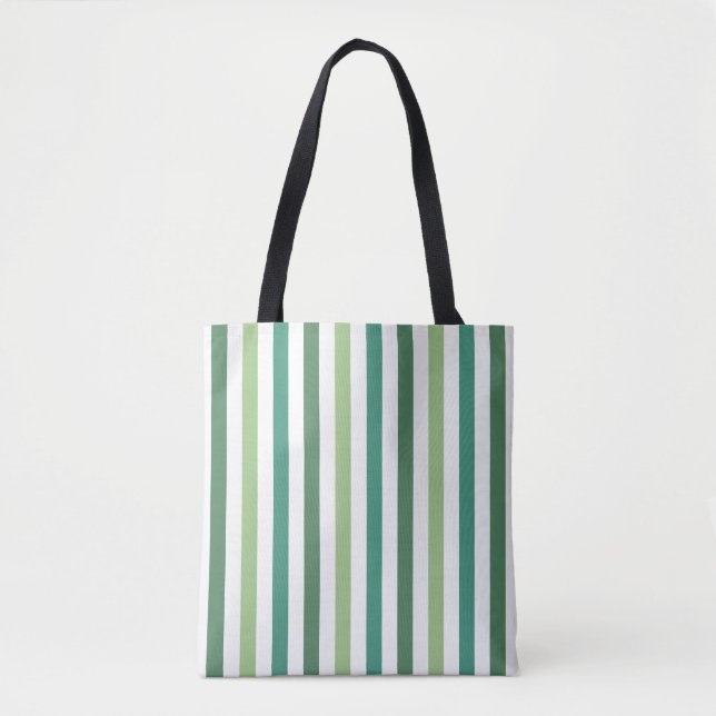 Tote Bag Motif Rayures Vertes Modernes (Devant)