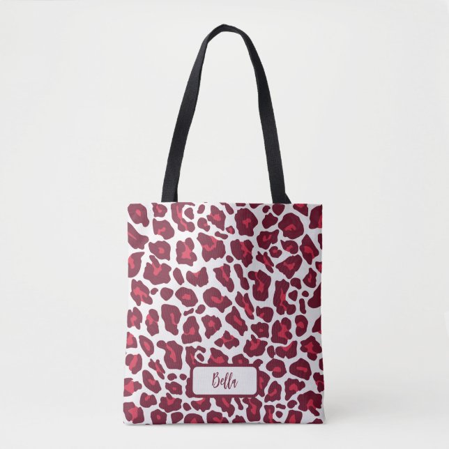 Tote Bag Motif Red Leopard (Devant)