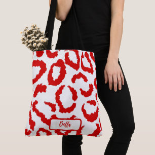 Tote Bag Motif Red Leopard