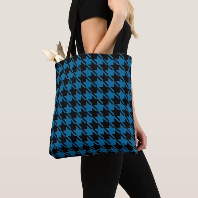 Tote Bag Motif répétitif de la base bleue (De près)