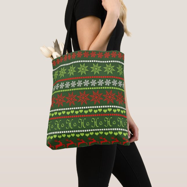 Tote Bag Motif répétitif de Noël (De près)