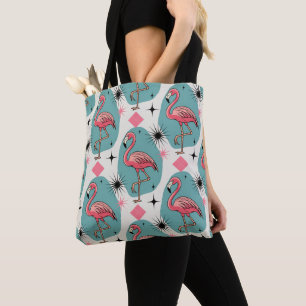 Tote Bag Motif rétro Flamingo du milieu du siècle