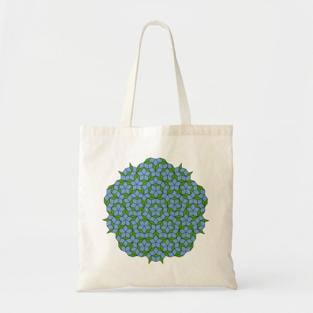 Tote Bag Motif Rhombus Penrose vert et bleu (Devant)
