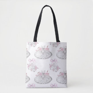 Tote Bag Motif romantique avec des robes de ballet et le