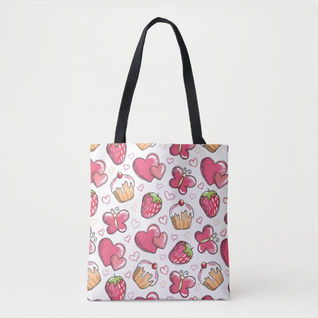 Tote Bag motif romantique de nourriture (Devant)