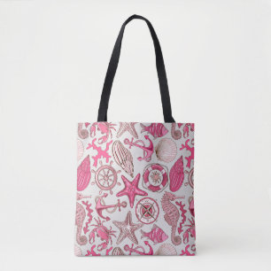 Tote Bag Motif rose de mer