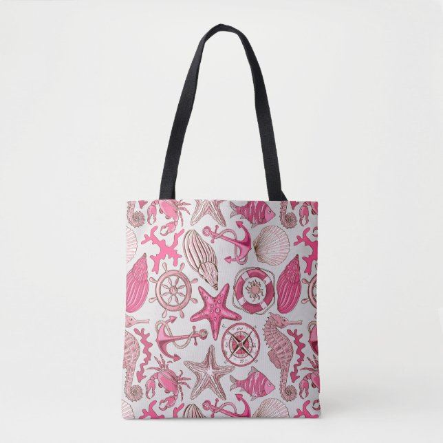 Tote Bag Motif rose de mer (Devant)