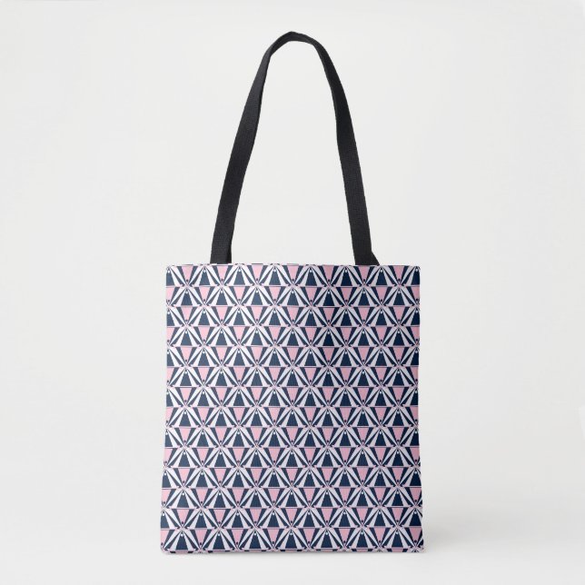 Tote Bag Motif rose et bleu amusant (Devant)
