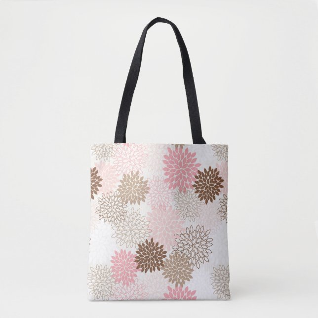 Tote Bag Motif rose et Brown de maman (Devant)