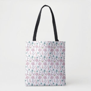 Tote Bag Motif rose flamingo sans couture sur arrière - pla