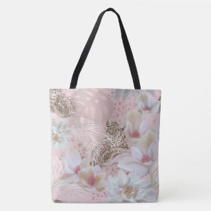 Tote Bag Motif rose léopard à la mode Fourre-tout