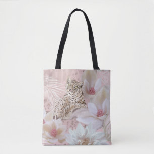 Tote Bag Motif rose léopard à la mode Fourre-tout