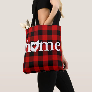 Tote Bag Motif rouge de contrôle de Buffalo de coeur à la