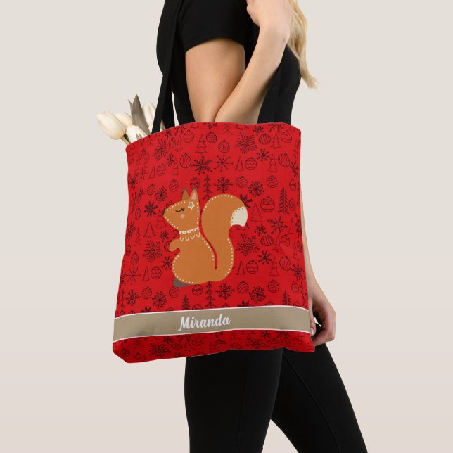 Tote Bag Motif rouge écureuil (De près)