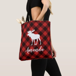 Tote Bag Motif rouge orignal et bison Noël