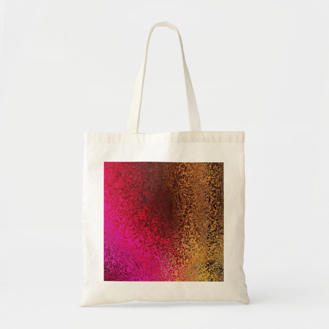 Tote Bag Motif rouge-rose et d'or (Devant)
