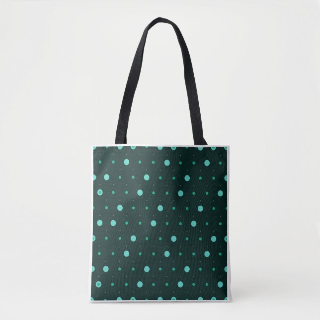 Tote Bag Motif sans couture à pois sarcelle (Devant)