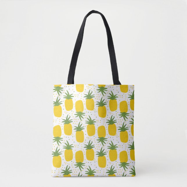 Tote Bag Motif sans couture avec ananas. Ananas jaune (Devant)