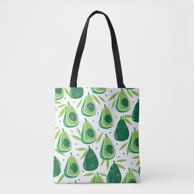 Tote Bag Motif sans couture avec avocats. Timbre texturé. v (Devant)