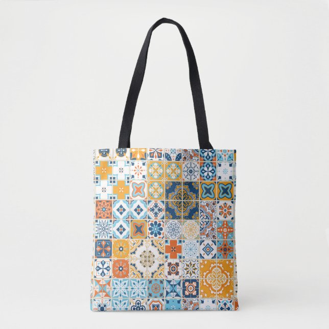 Tote Bag Motif sans couture avec carrelage portugais. infec (Devant)