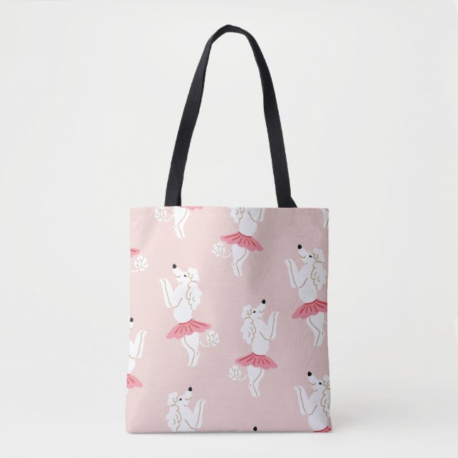 Tote Bag Motif sans couture avec de mignons chiens de canic (Devant)