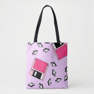 Tote Bag Motif sans couture avec disquette colorée en vapo