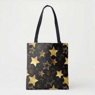 Tote Bag Motif sans couture avec étoiles d'or