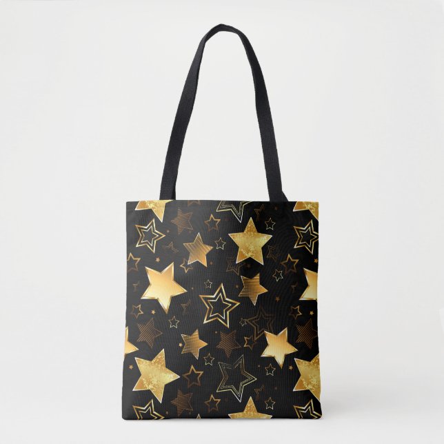 Tote Bag Motif sans couture avec étoiles d'or (Devant)