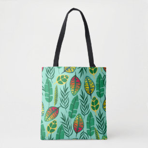 Tote Bag Motif sans couture avec feuilles tropicaux. L'art