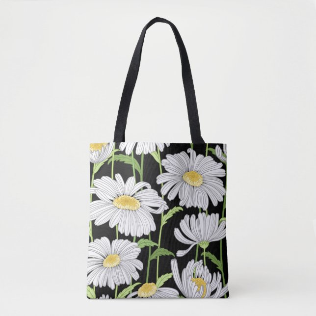 Tote Bag motif sans couture avec fleurs d'été (Devant)