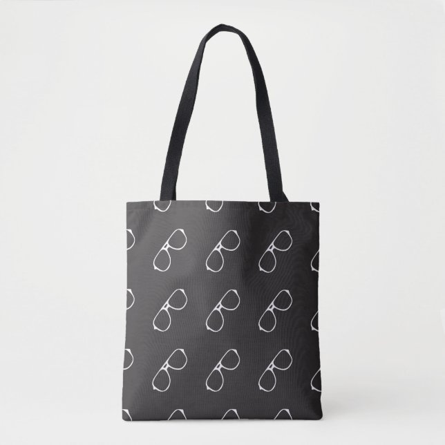 Tote Bag Motif sans couture avec lunettes dessinées à la ma (Devant)