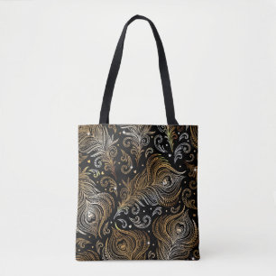 Tote Bag Motif sans couture avec plumes de paon. D libre