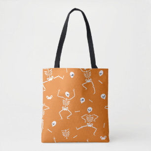 Tote Bag Motif sans couture avec squelettes d'Halloween amu