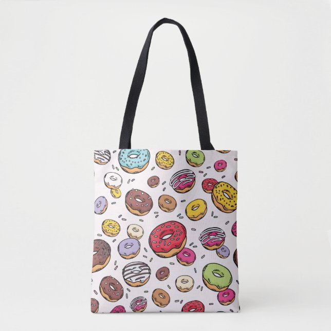 Tote Bag Motif sans couture de donuts (Devant)