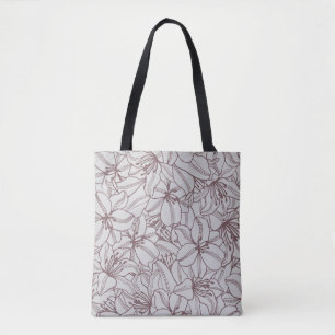 Tote Bag Motif sans couture de fleurs de lys vintage. Main