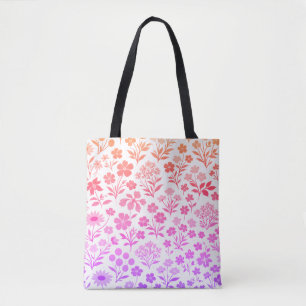 Tote Bag Motif sans couture de fleurs sauvages minimaliste