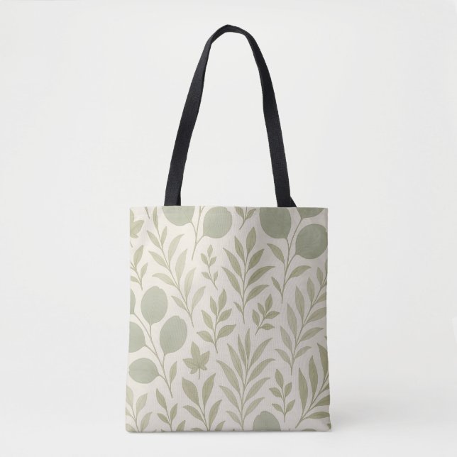 Tote Bag Motif sans couture de flux botanique (Devant)