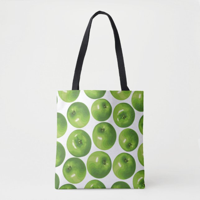 Tote Bag Motif sans couture de pomme verte (Devant)