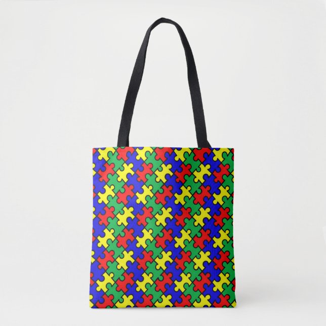 Tote Bag Motif sans couture de puzzle (Devant)
