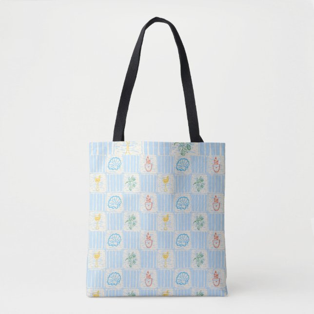 Tote Bag motif sans couture de style amalfi (Devant)