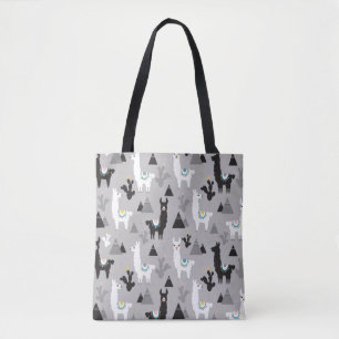 Tote Bag Motif sans couture des cactus de lama et des monta