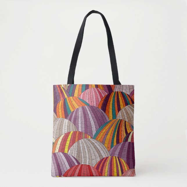 Tote Bag Motif sans soudure, bohème ethnique brodé (Devant)