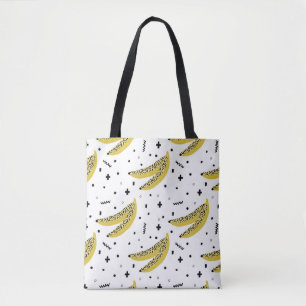 Tote Bag Motif sans soudure en été avec bananes dans pop ar