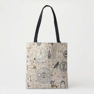 Tote Bag motif sans soudure sur un thème d'alchimie en vint