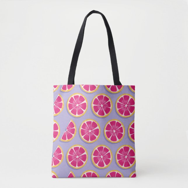 Tote Bag Motif sans soudure, tranches de pamplemousse avec  (Devant)