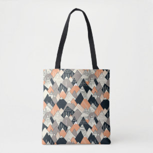 Tote Bag Motif scandinave de montagne de style
