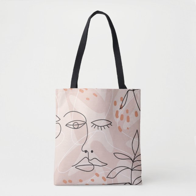 Tote Bag Motif simple et élégant avec une seule ligne (Devant)