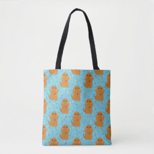 Tote Bag Motif Snuffleupagus Blue Stars & Dots